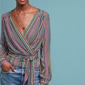 Anthropologie / Maeve Lisa Tie Wrap Top EUC